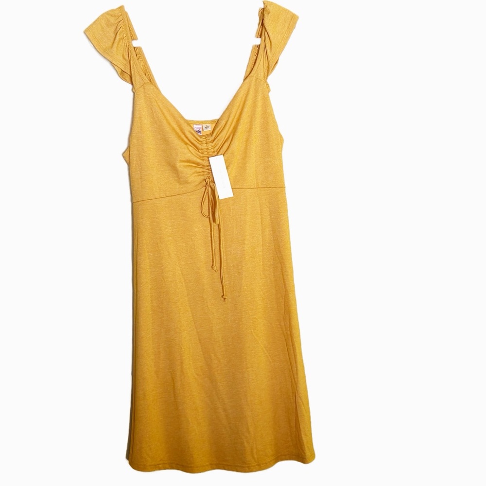 Francesca’s Alya NWT Size Large 10/12 L Mustard Yellow A-line Sundress Dress New